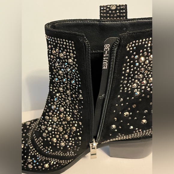 Elegant Black Studded Ankle Booties by ISNOM - Picture 9 of 16